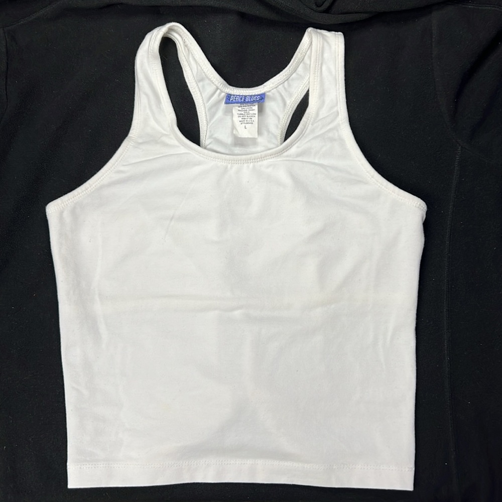 Waist-Cropped Sporty Racerback Bra Tank L NWOT - Picture 5 of 9